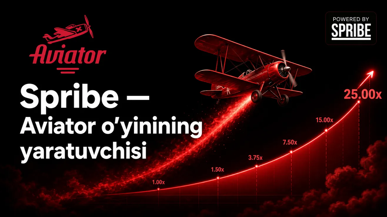 Spribe iGaming kompaniyasi logotipi va Aviator crash game tanitrish